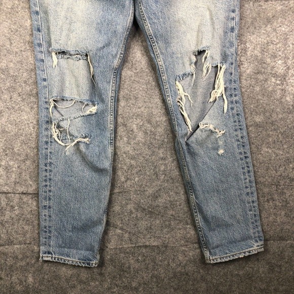 H&M &Denim Boyfriend Jeans Women's Size 26 Blue Distressed Baggy Loose - Picture 3 of 10